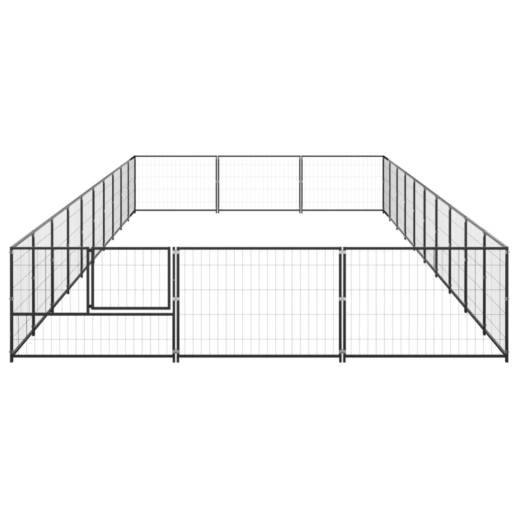 Vidaxl Dog Kennel 30 m² Acciaio nero