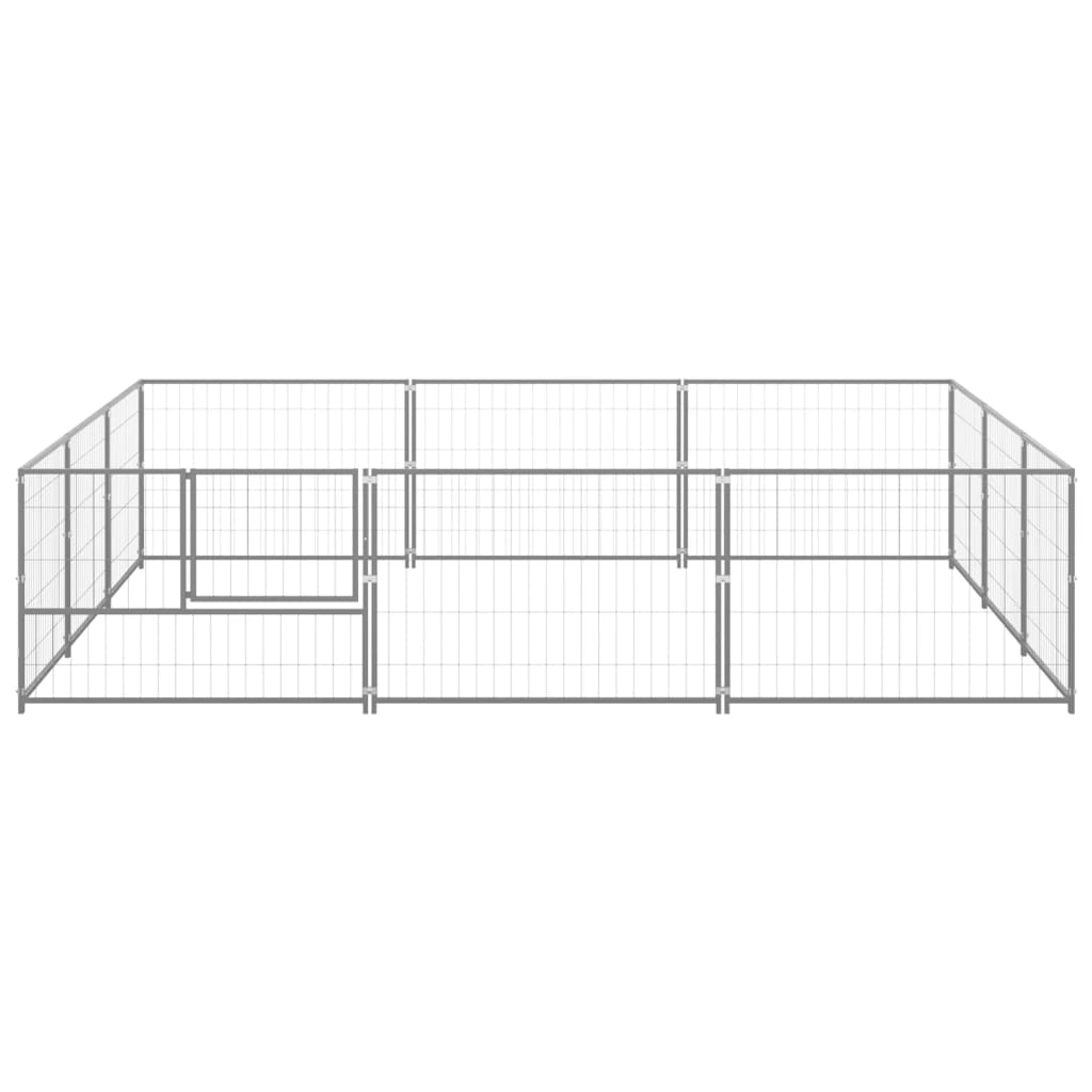 Vidaxl Dog Kennel 9 m² Acciaio in argento colorato
