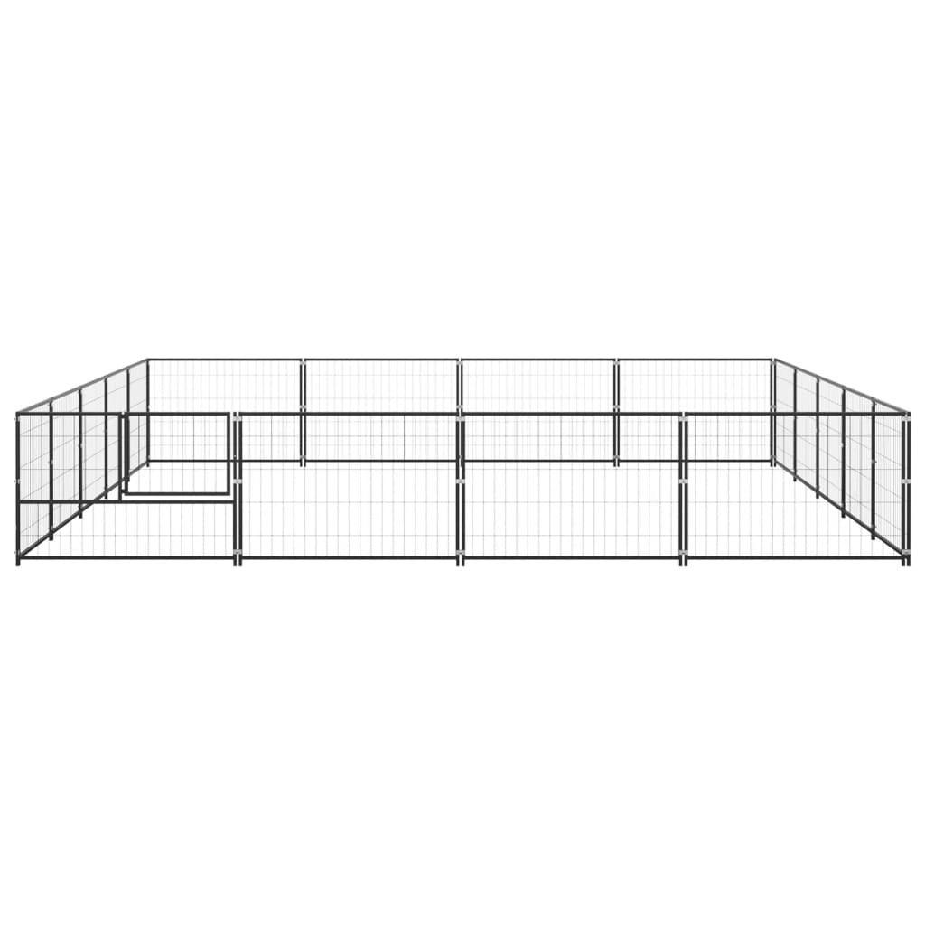 Vidaxl Dog Kennel 20 m² Acciaio nero