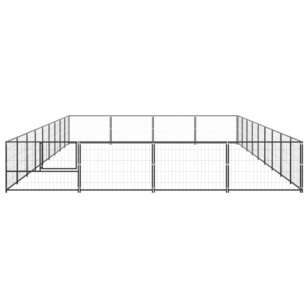 Vidaxl Dog Kennel 36 m² Acciaio nero