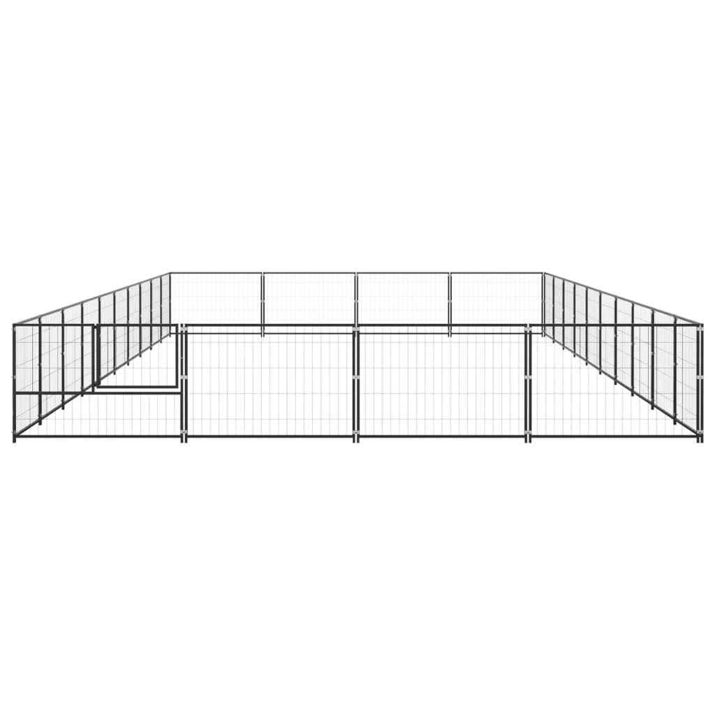 Vidaxl Dog Kennel 40 m² Acciaio nero