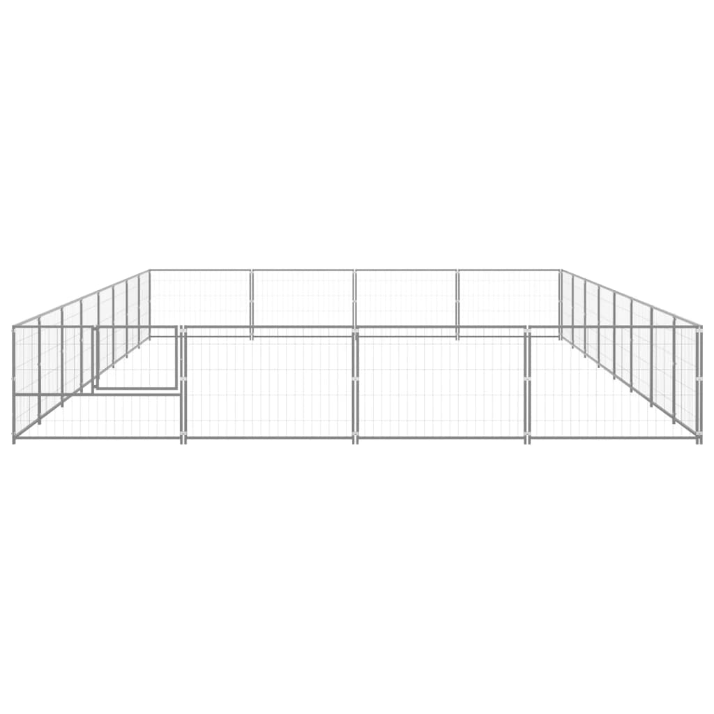 Vidaxl Dog Kennel 32 m² Acciaio in argento colorato