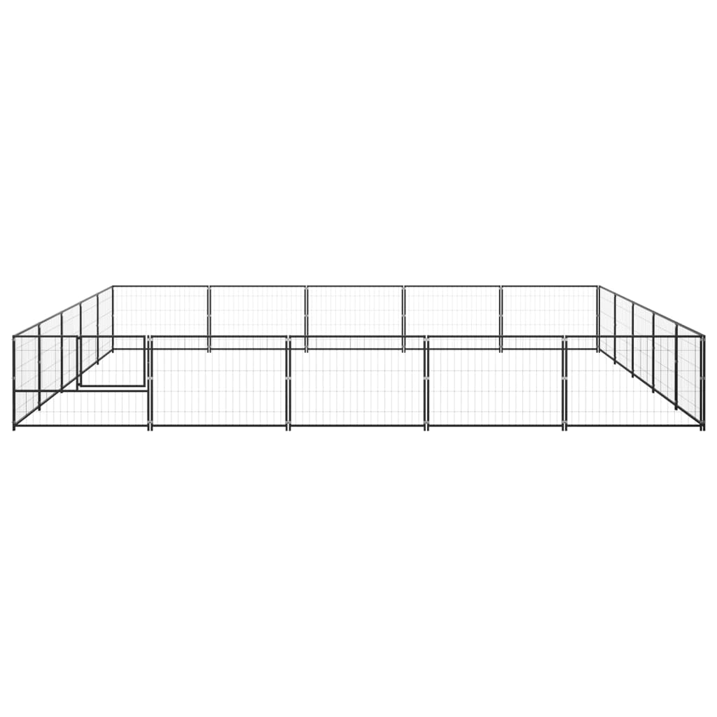 Vidaxl Dog Kennel 25 m² Acciaio nero