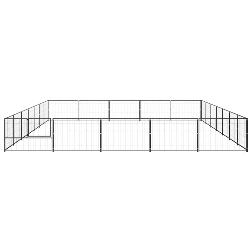 Vidaxl Dog Kennel 35 m² Acciaio nero