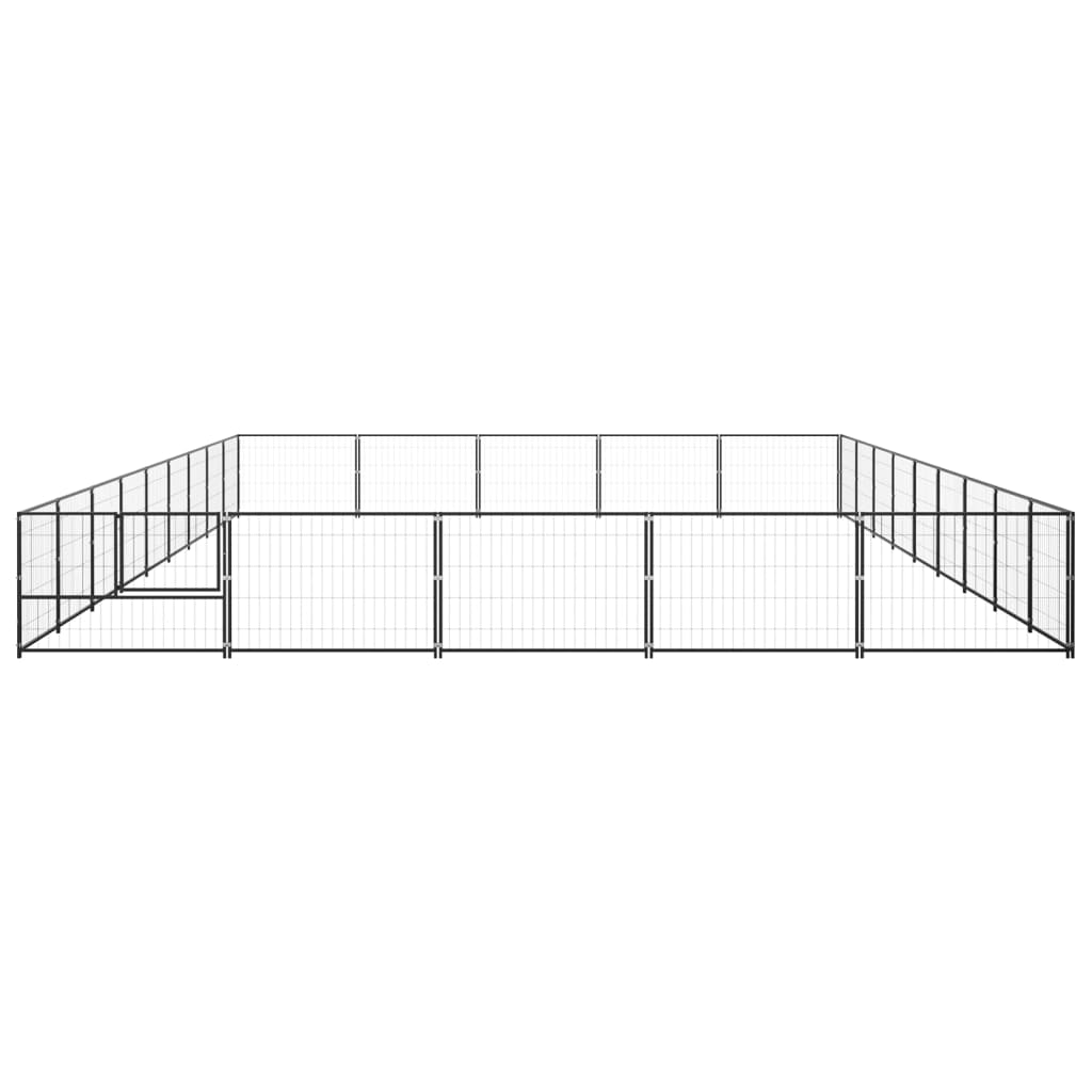 Vidaxl perrina de perros 45 m² de acero negro