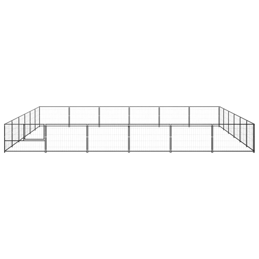 Vidaxl Dog Kennel 36 m² Acciaio nero
