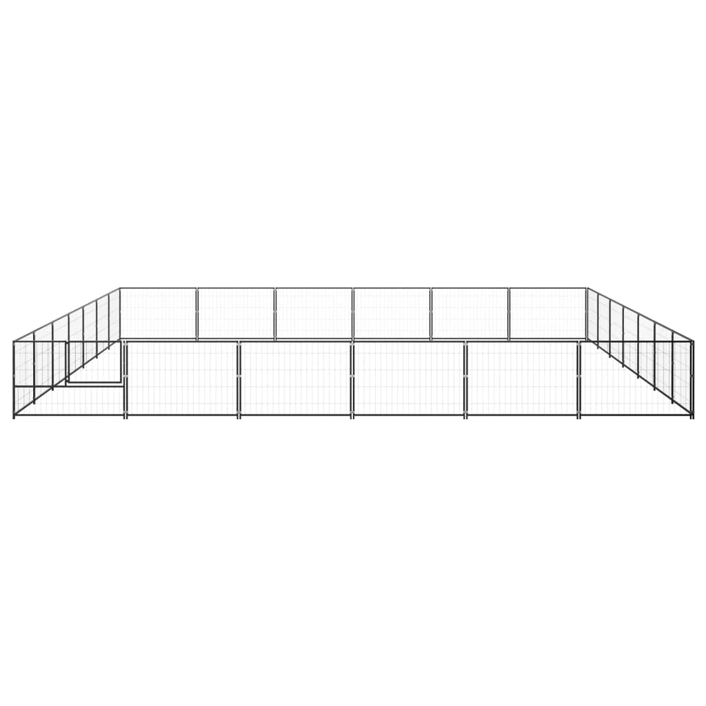 Vidaxl Dog Kennel 42 m² Acciaio nero