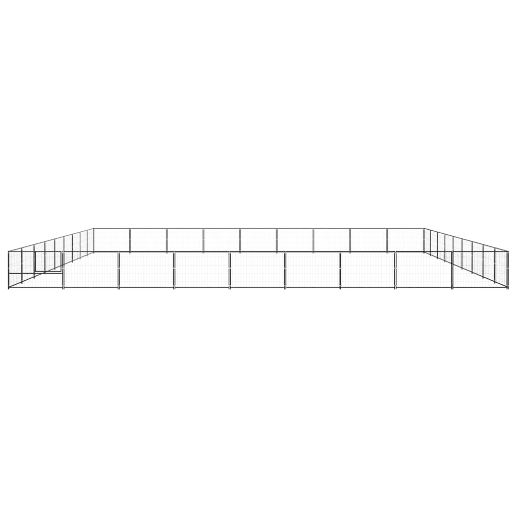 Vidaxl Dog Kennel 81 m² Acciaio nero