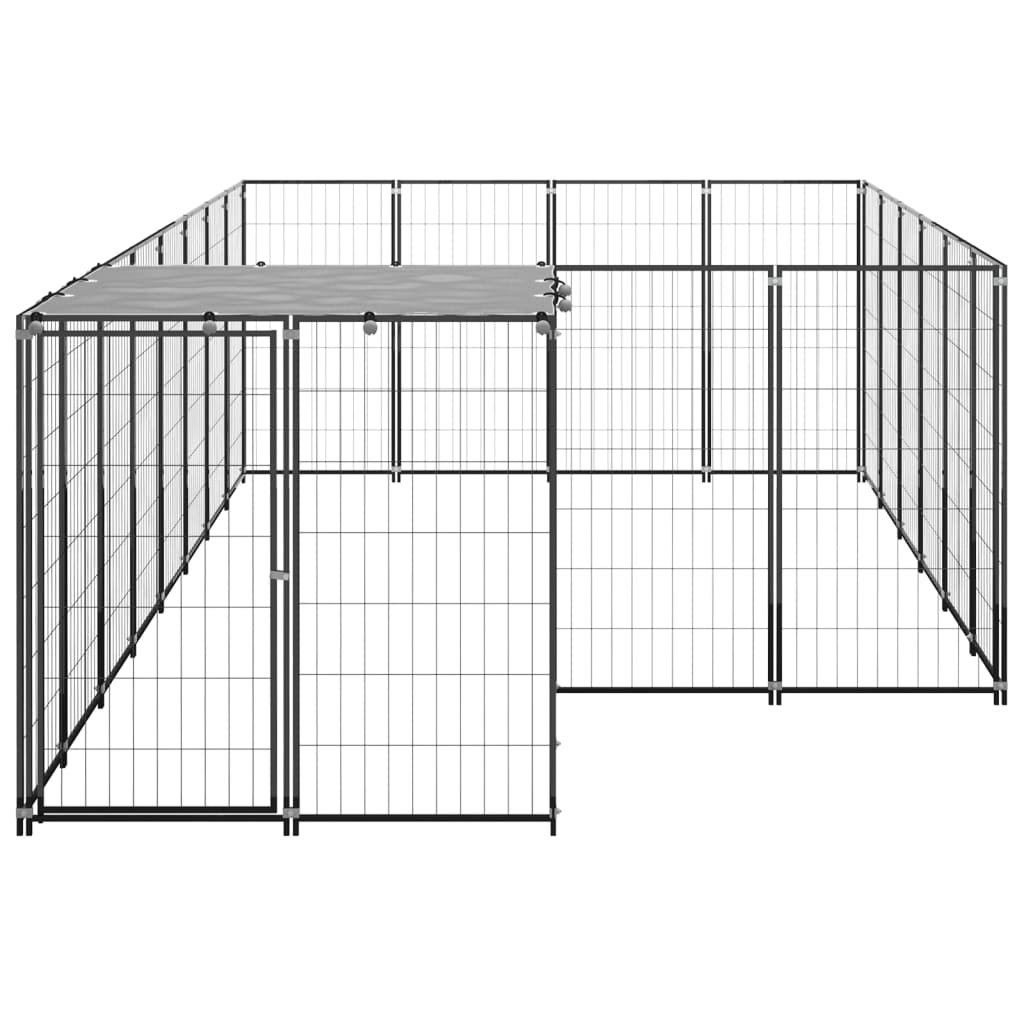 Vidaxl Dog Kennel 8.47 m² Acciaio nero