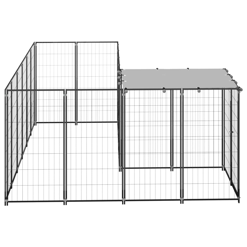 Vidaxl Dog Kennel 4,84 m² Acciaio nero