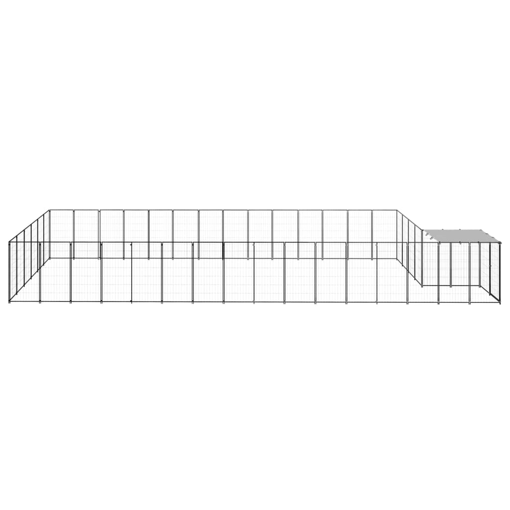 Vidaxl Dog Kennel 26,62 m² Acciaio nero