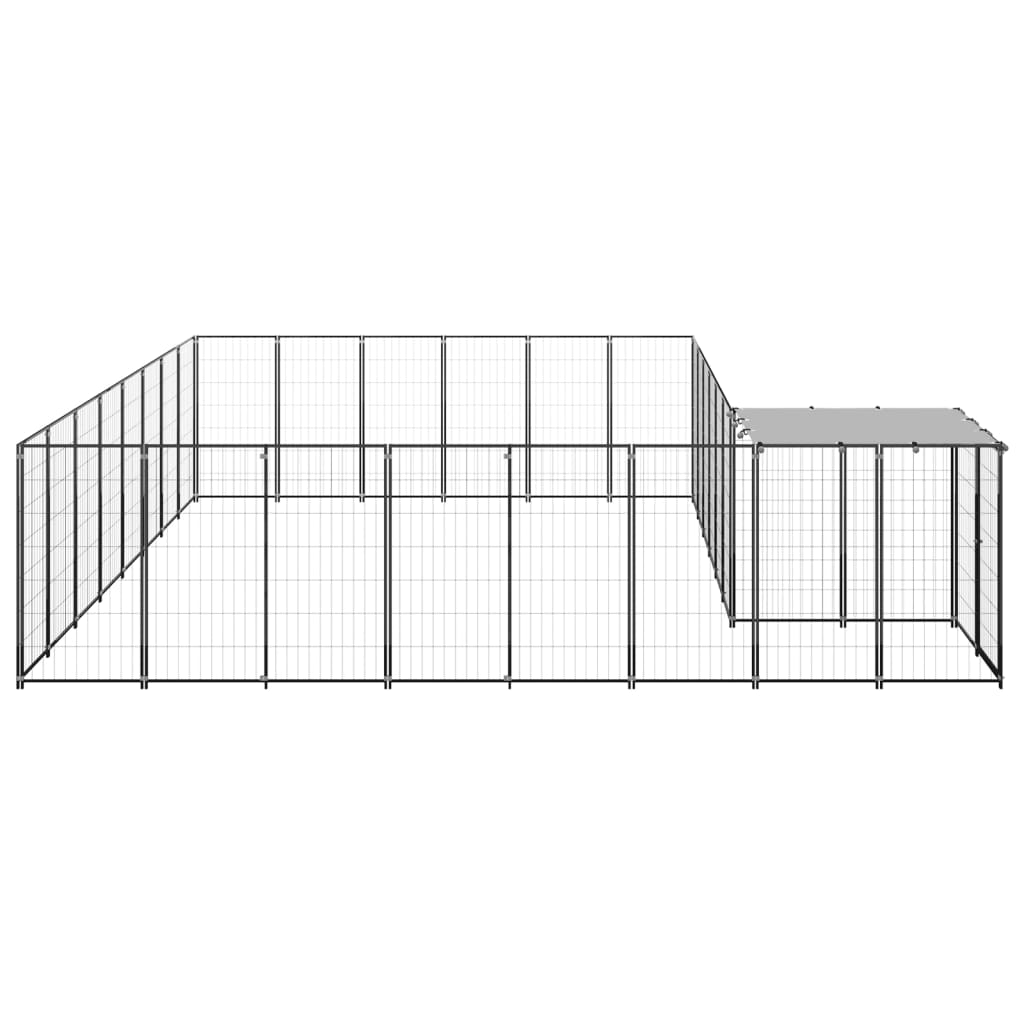 Vidaxl Dog Kennel 15,73 m² Acciaio nero