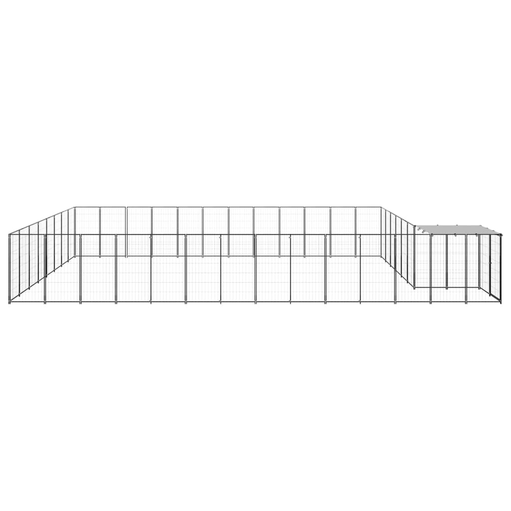 Vidaxl Dog Kennel 30.25 m² Acciaio nero