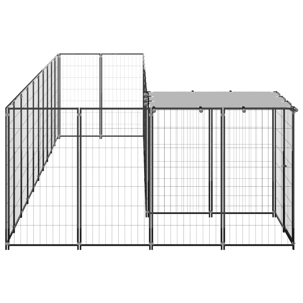 Vidaxl Dog Kennel 7.26 m² Acciaio nero