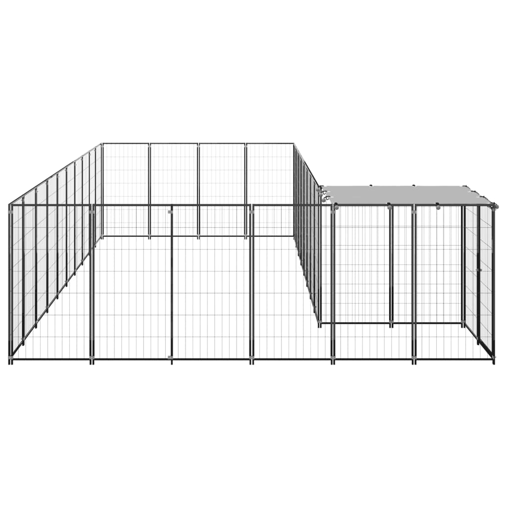 Vidaxl Dog Kennel 13.31 m² Acciaio nero