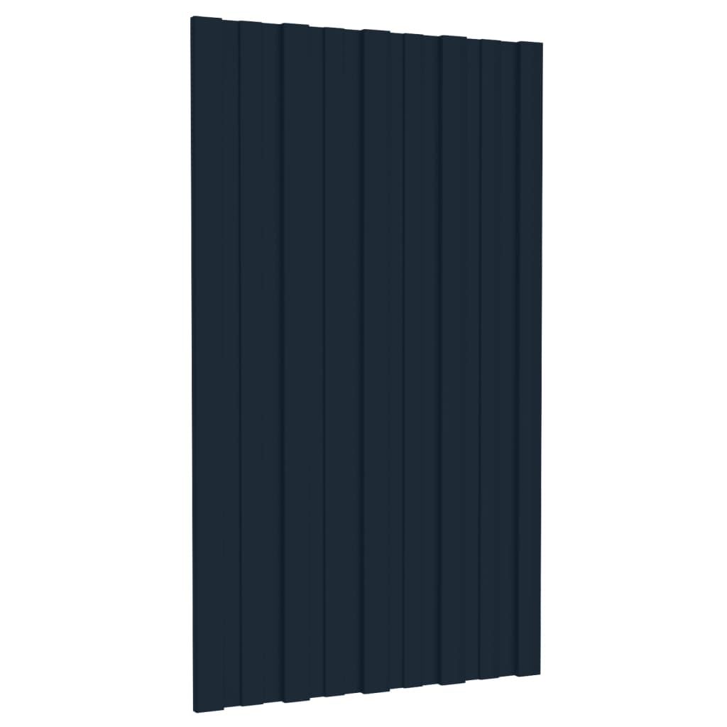 Paneles de techo Vidaxl 12 st 80x45 cm de acero galvanizado antracita