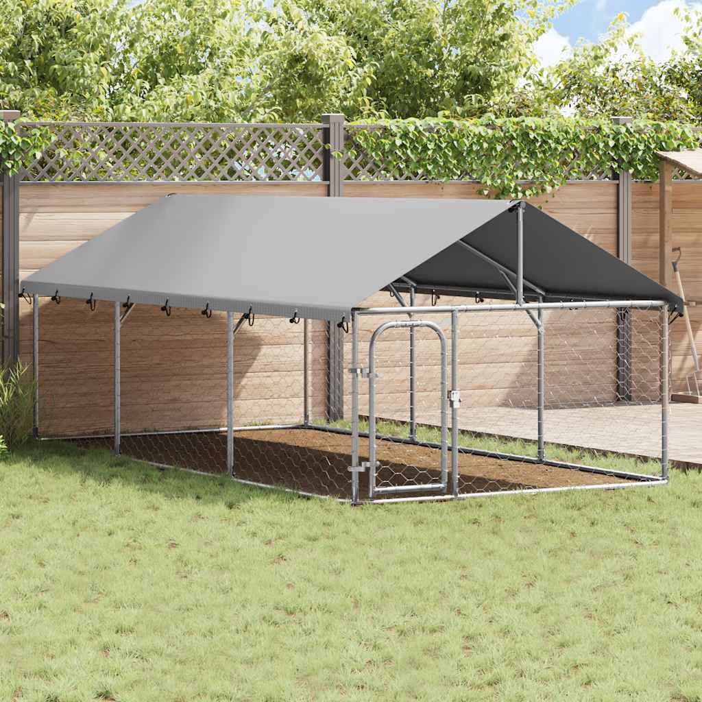 Perrera de perros de Vidaxl para el exterior con techo 400x200x150 cm