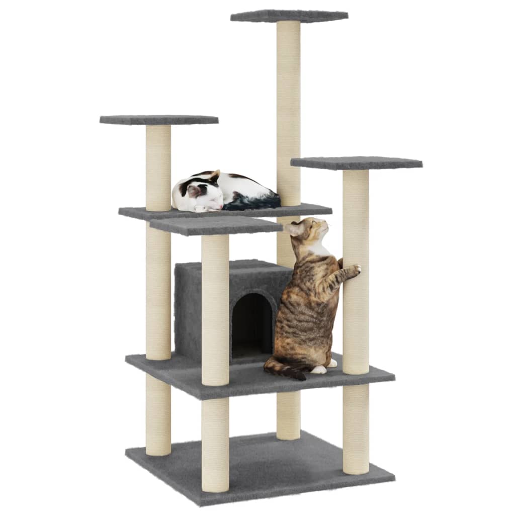 Vidaxl Cat Grakeding Post con graffi di sisal 110 cm Grigio scuro