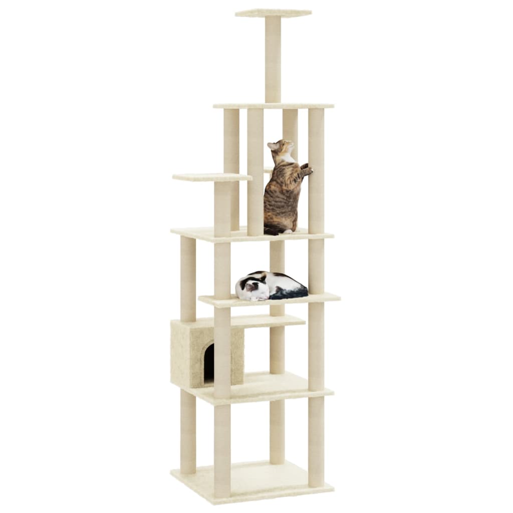 Vidaxl Cat rashing Post con graffi di sisal a 183 cm crema