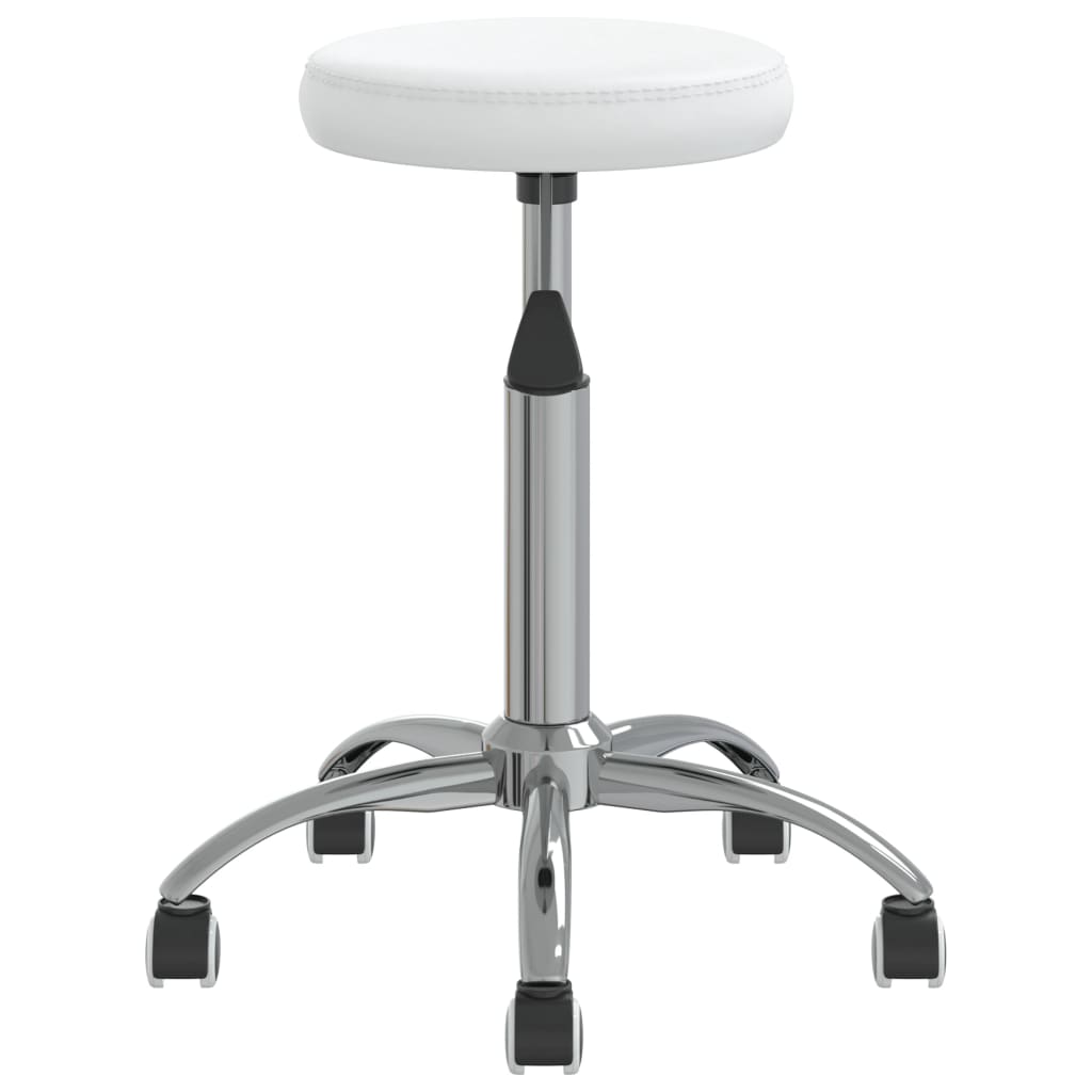 Taburete de masaje Vidaxl de cuero artificial blanco
