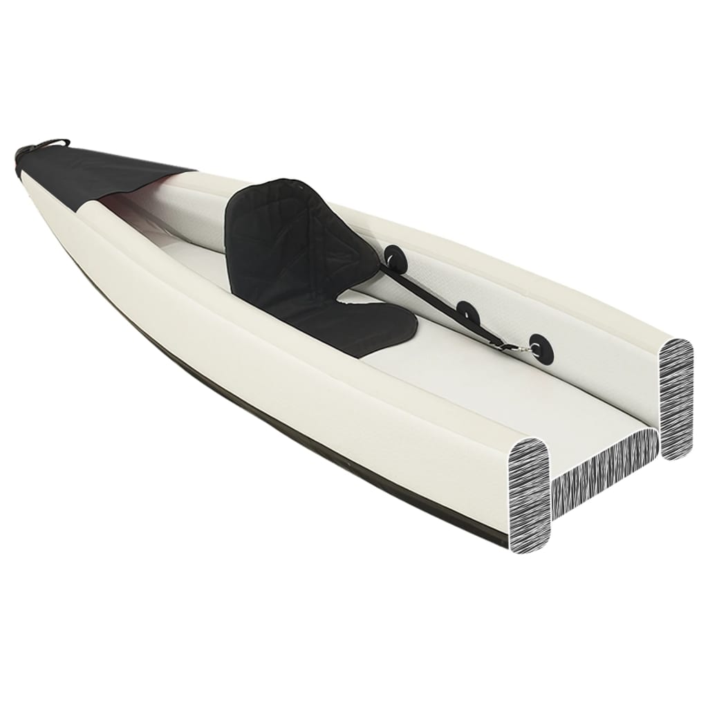 Vidaxl kayak inflable 375x72x31 cm poliéster negro
