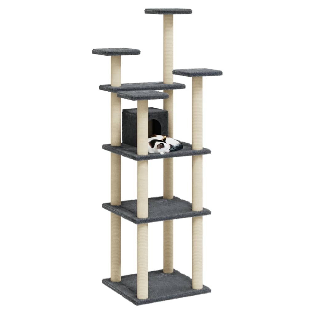Vidaxl Cat Furniture con graffi di sisal 171 cm grigio scuro