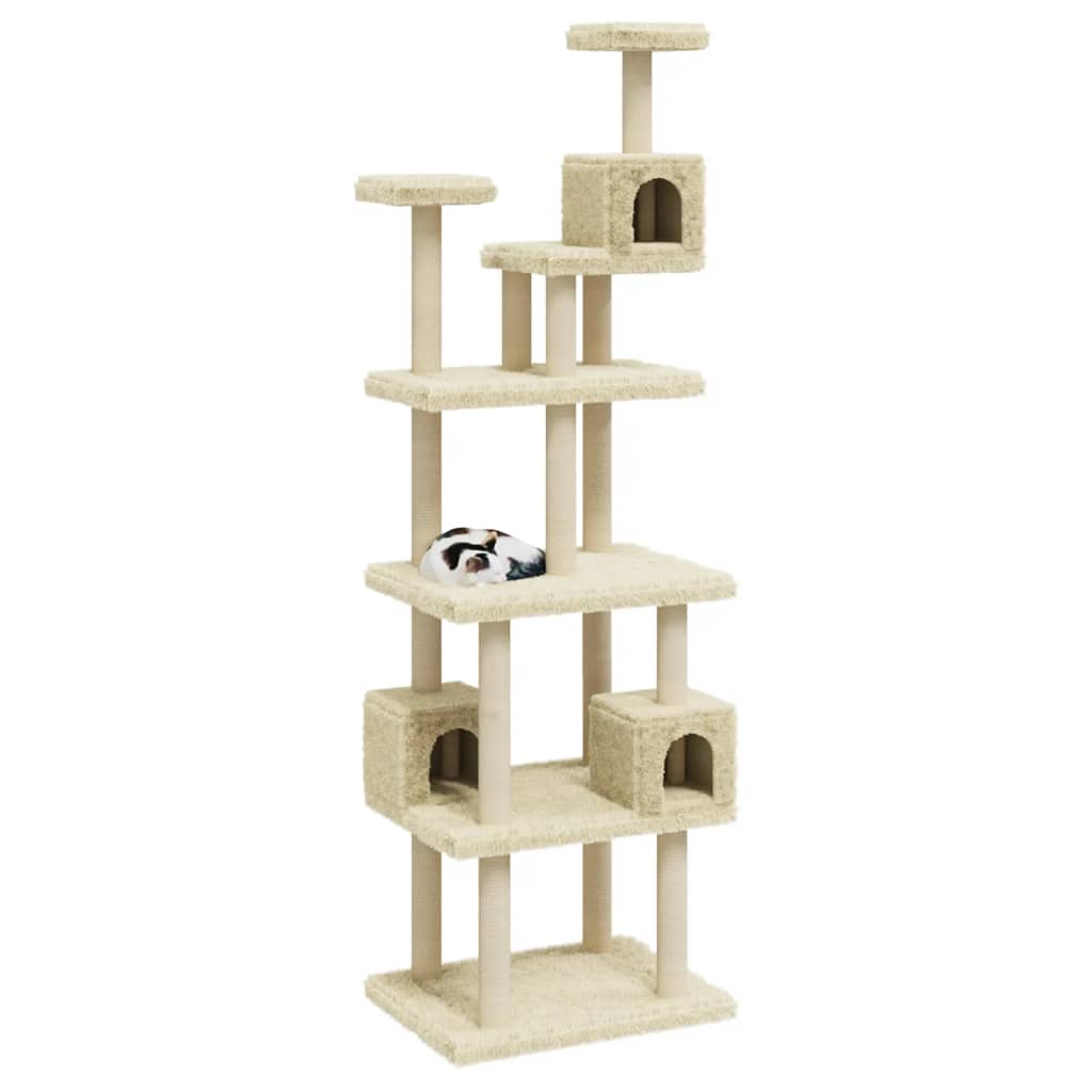 Vidaxl Cat Furniture con graffi di sisal Crema da 188 cm