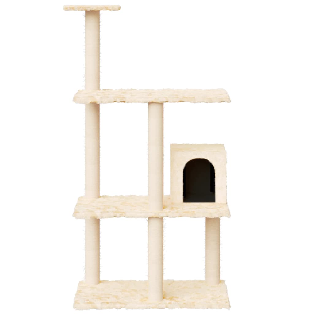 Muebles de gato de Vidaxl con postes de rascado de sisal 119 cm de crema -cocinado