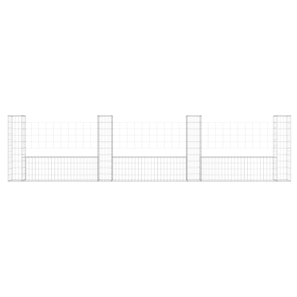 Vidaxl Schanskorf a forma di U con 4 post 380x20x100 cm di ferro