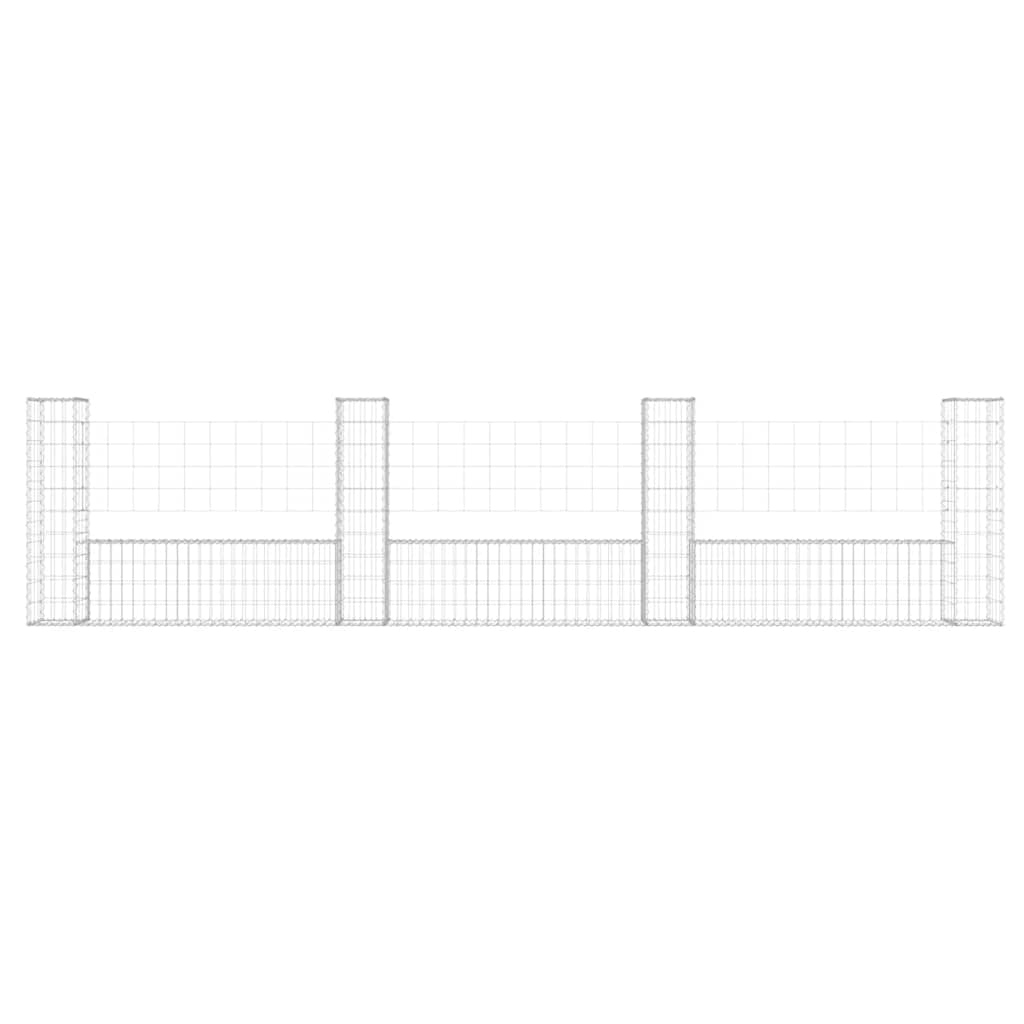 Vidaxl Schanskorf a forma di U con 4 post 380x20x100 cm di ferro