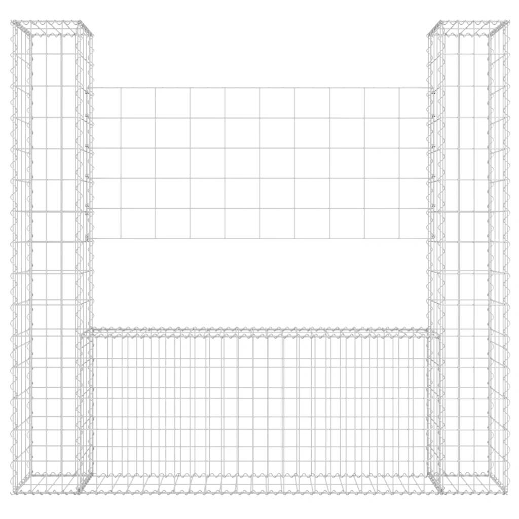 Vidaxl Schanskorf en forma de U con 2 postes 140x20x150 cm de hierro