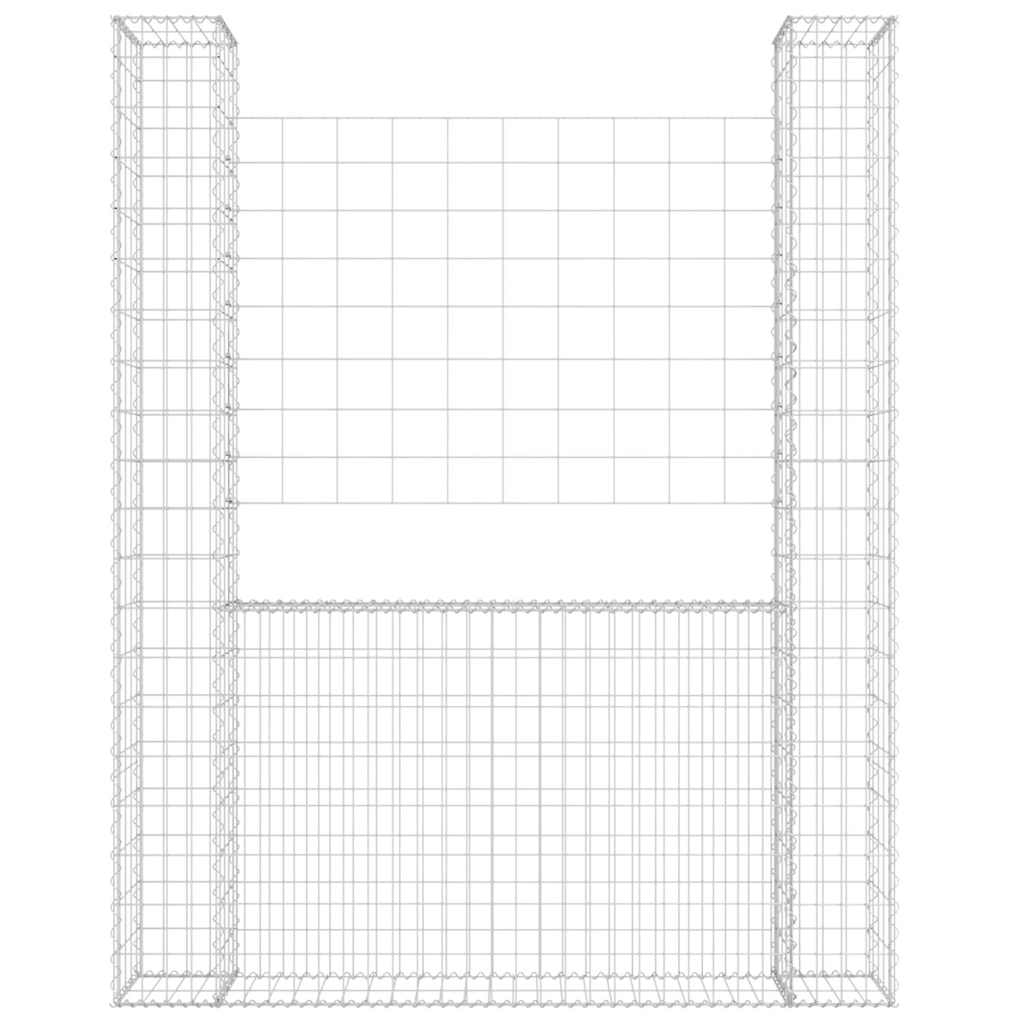 Gavión vidaxx en forma de u con 2 postes 140x20x200 cm hierro