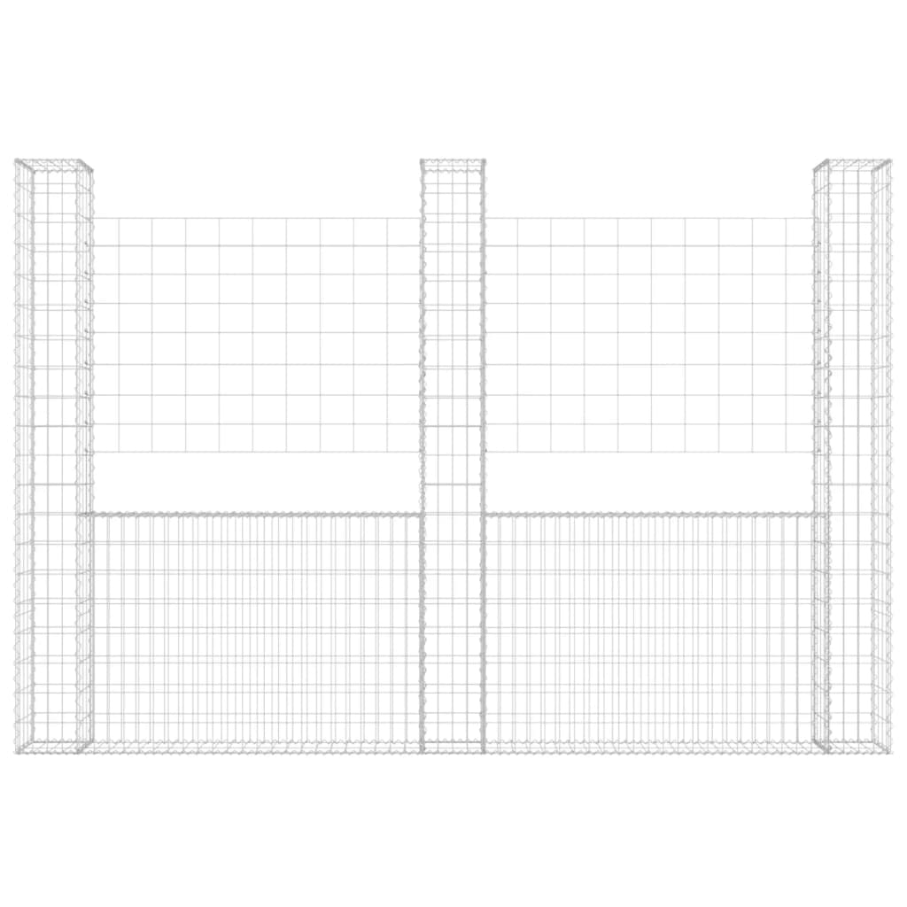 Vidaxl Schanskorf a forma di U con 3 pali 260x20x200 cm di ferro