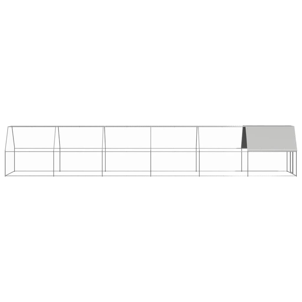 Vidaxl Chicken Coop 2x12x2 m Acciaio zincato