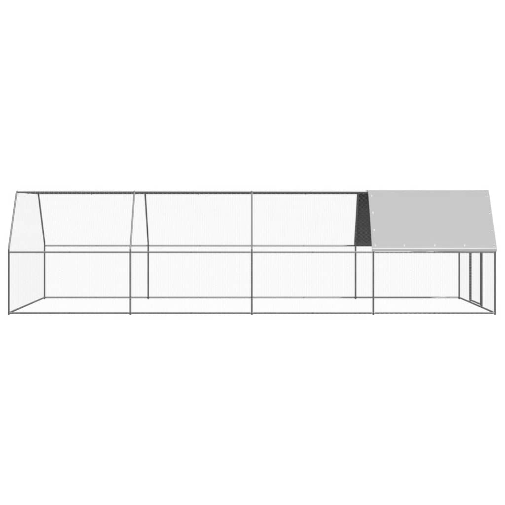 Vidaxl Chicken Coop 3x8x2 m Acciaio zincato