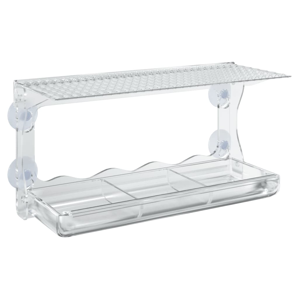 Bidoni del mangime per uccelli vidaxl per finestra 2 pezzi 30x12x15 cm acrilico