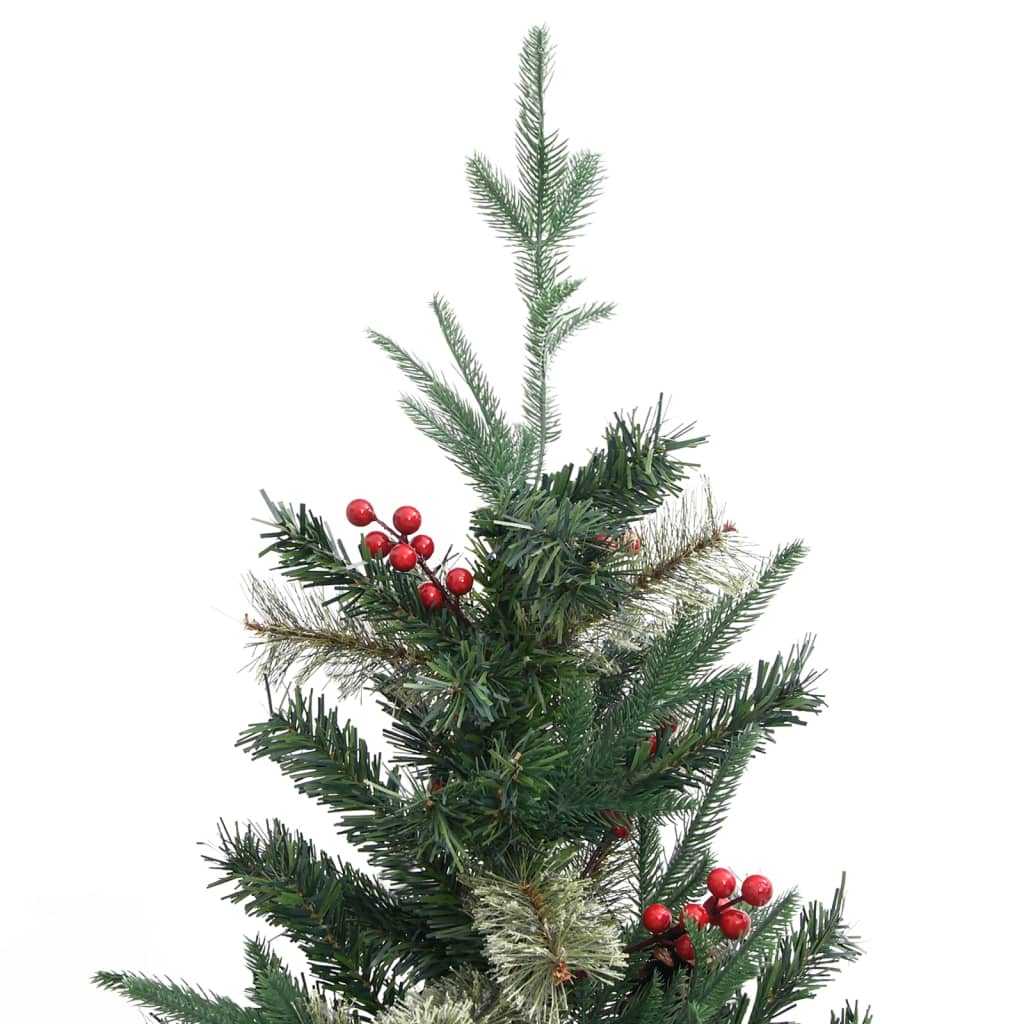 Vidaxl Tree di Natale con coni di pino 225 cm PVC e pe verde