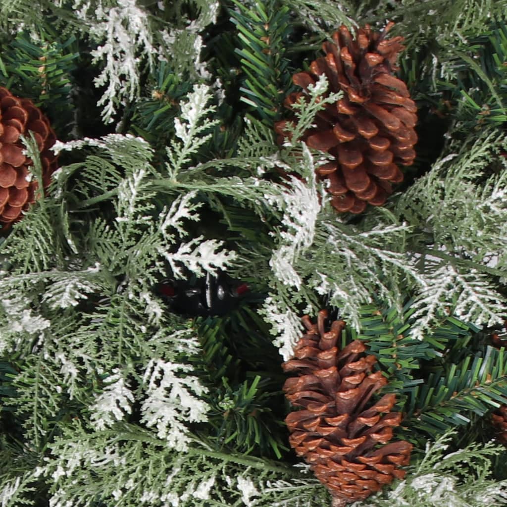 Vidaxl Tree di Natale con coni di pino 120 cm PVC e PE verde e bianco