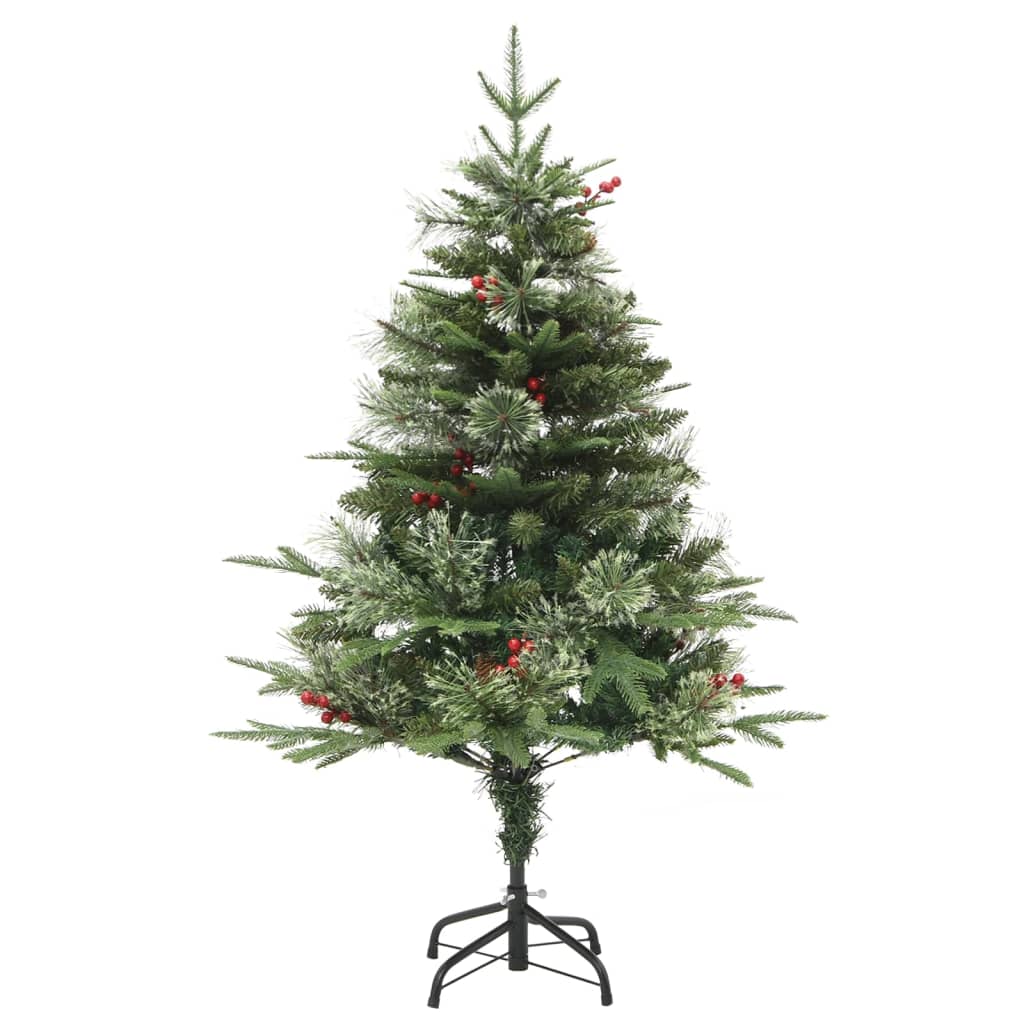 Vidaxl Tree di Natale con coni a LED e pini 120 cm PVC e PE Green