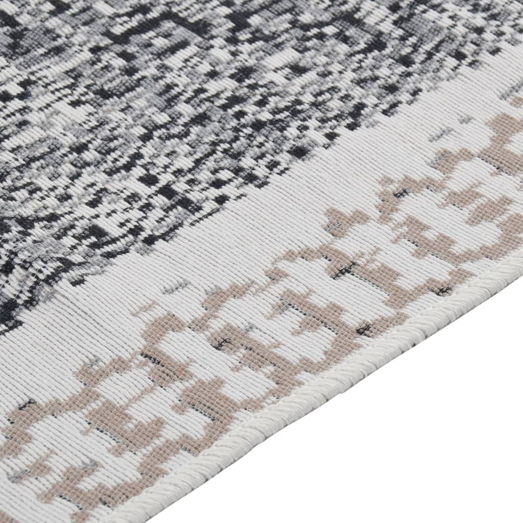 Tappeto Vidaxl 120x180 cm di cotone nero e grigio