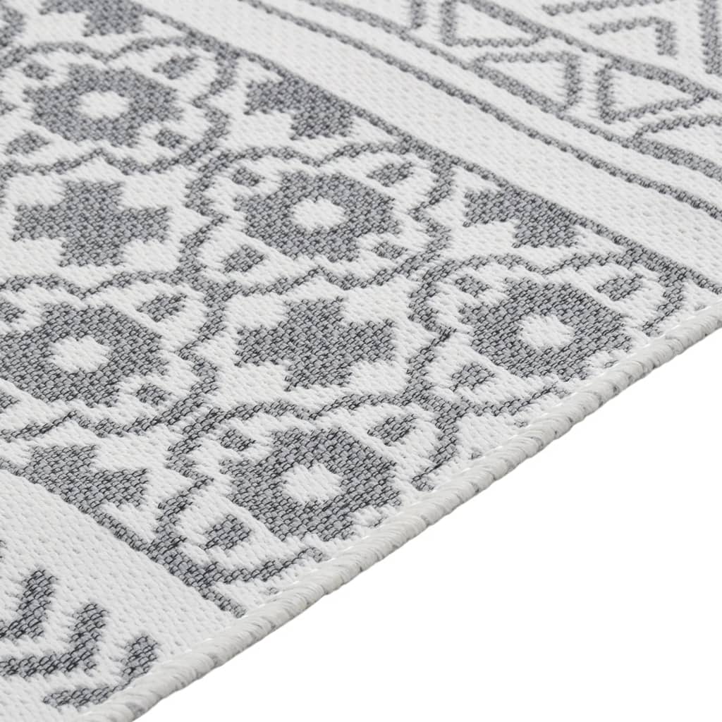 Tappeto Vidaxl 120x180 cm di cotone grigio e bianco