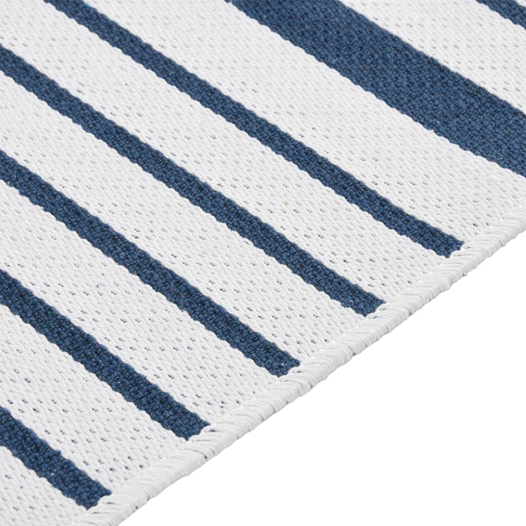 Tappeto Vidaxl 160x230 cm blu navy cotone