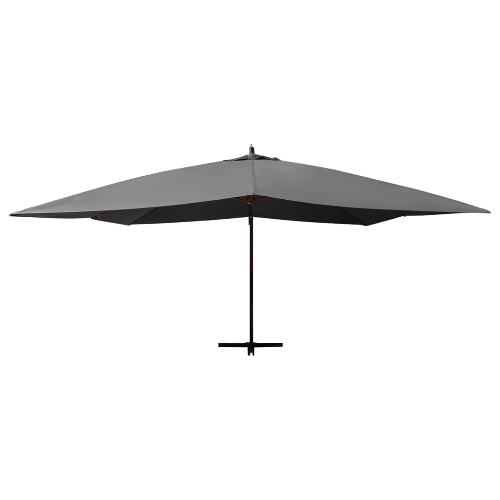 Vidaxl Parasolo galleggiante con polo in legno 400x300 cm antracite