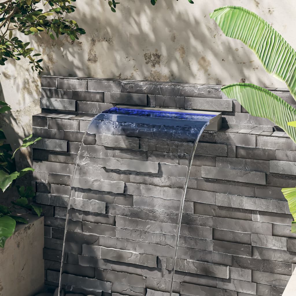 Vidaxl Waterfall Overde con LED RGB da 60 cm in acciaio inossidabile