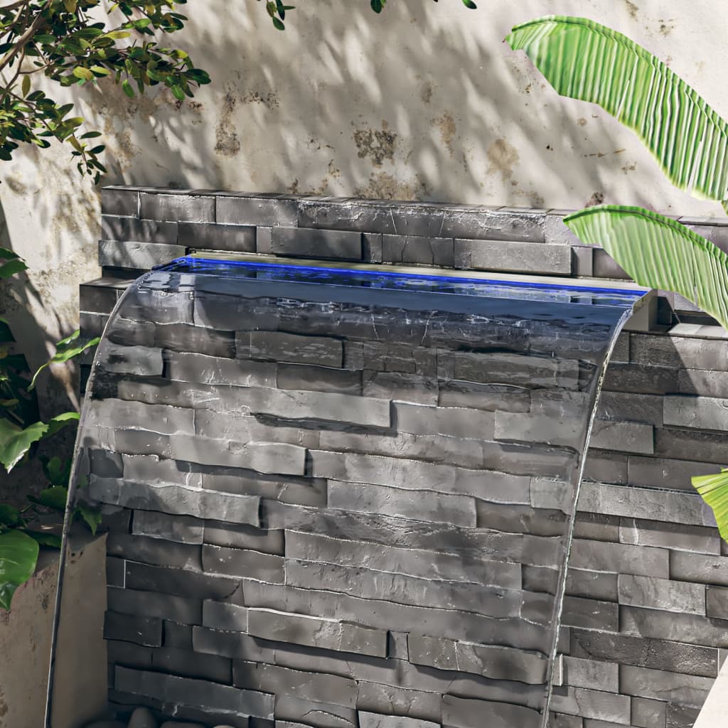 Attraversamento a cascata Vidaxl con LED RGB in acciaio inossidabile da 108 cm