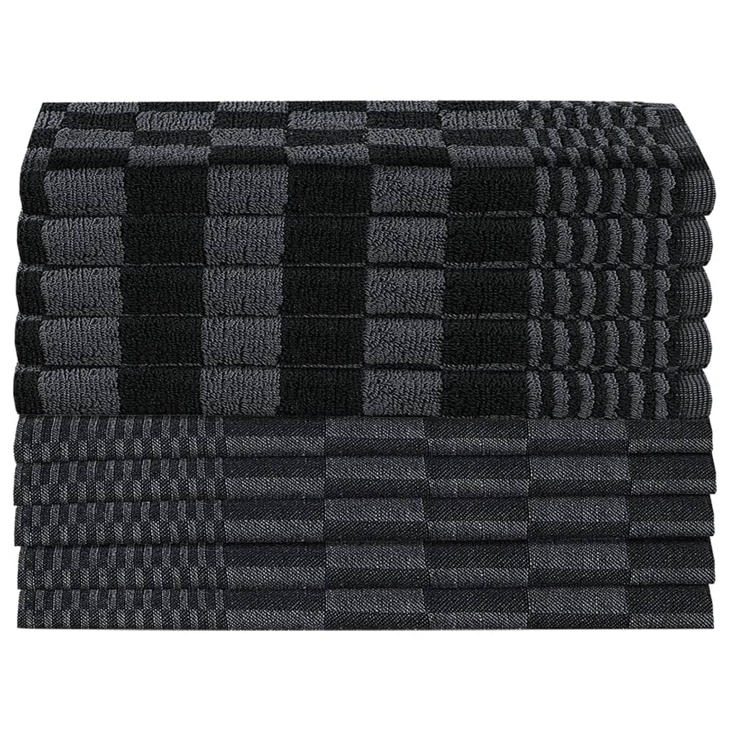 Vidaxl Set di panno da cucina a 10 pezzi Black e grigio