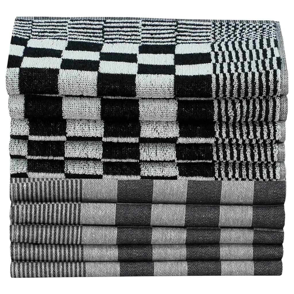 Vidaxl Set di panno da cucina a 50 pezzi in bianco e nero