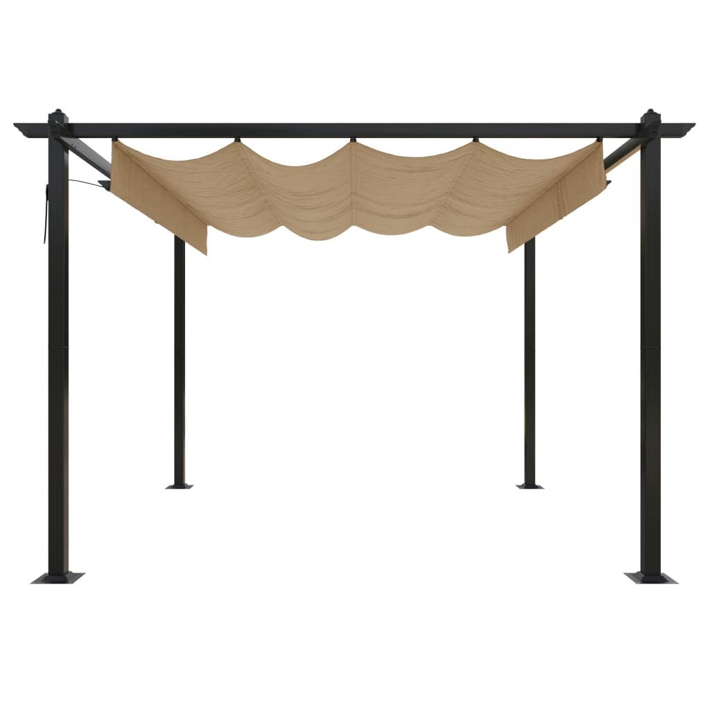 Vidaxl Garden Pracor con techo extensible de 3x3 m taupe