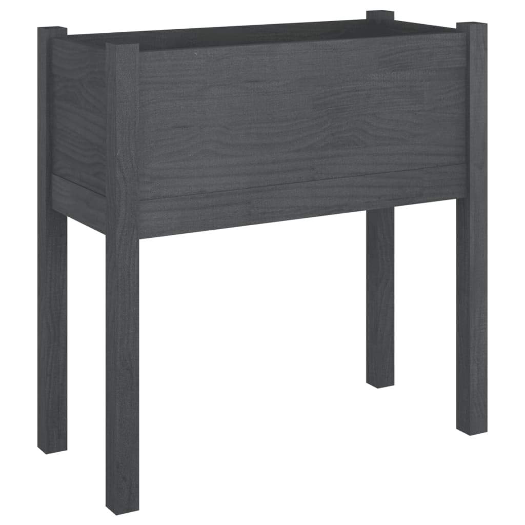 Plantadores Vidaxl 2 St 70x31x70 cm Solid Pine Gray