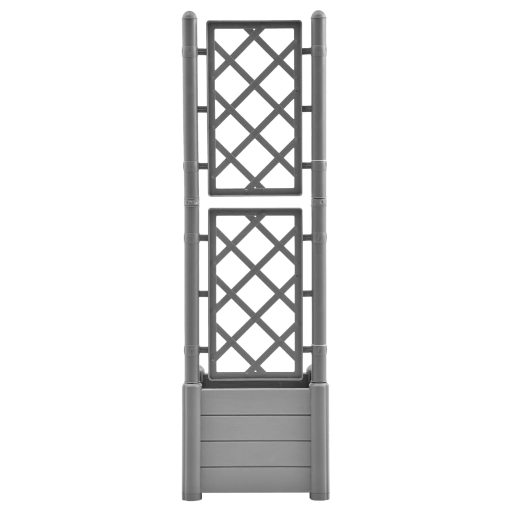 Vidaxl fioriera con latwerk 43x43x142 cm pp pietra grigio